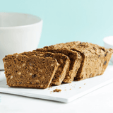 Fresh baked bread made with fruit and nuts and Navitas Hemp Powder.