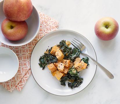 Sweet Potatoes & Kale with Superfood Tahini Sauce