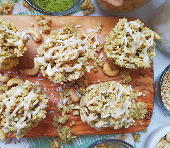 Matcha Cashew Krispies Recipe
