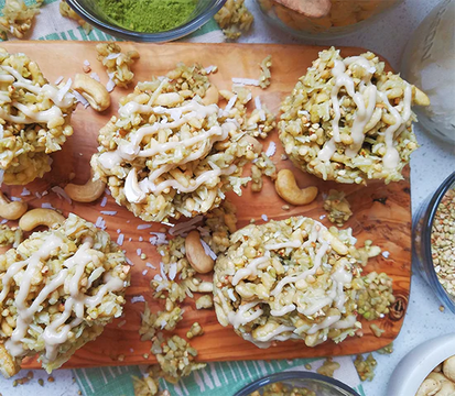 Matcha Cashew Krispies Recipe