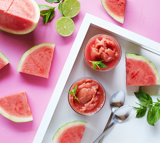 Watermelon Slushie Recipe made with Navitas Organics Superfood+ Berry Blend