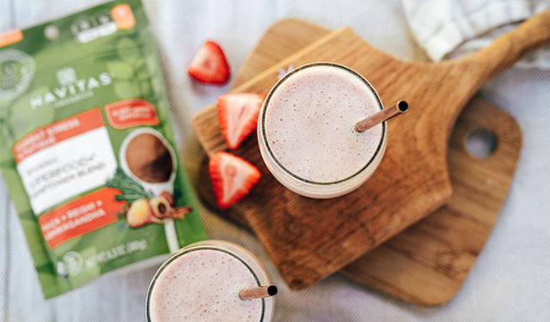 Adaptogenic Strawberry Banana Cream Smoothie Recipe