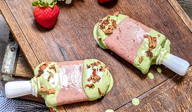 Strawberry Matcha Popsicles Recipe