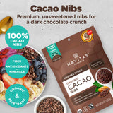 Navitas Organics Cacao Nibs are premium, unsweetened nibs for a dark chocolate crunch. 100% cacao nibs, packed with fiber, antioxidants and minerals, they're organic & fairtrade.