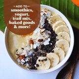 Add Navitas Organics Cacao Sweet Nibs to smoothies, yogurt, trail mix, baked goods & more!